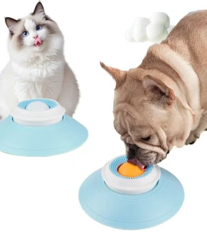 Anti-slip Eco-Friendly Durable Solid Portable Pet Training Cat Dog Rotating Ball Food Dispenser Leaky Licking Toy Slow Feeder