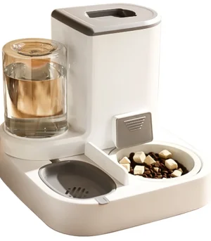 Automatic Pet Water Food Dispenser with Large Capacity Dry/Wet Separation Integrated Feeder for Cats and Dogs