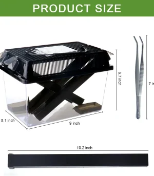 Reptile Feeding Box Portable Reptile Enclosure Plastic Reptile Cages Breeding Tank Convenient for Feeding