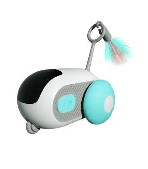 Electric Remote Control Cat Racing Car, Interactive Feather Teaser Wand, Simulated Mouse Automatic Play Toy for Indoor Kitten