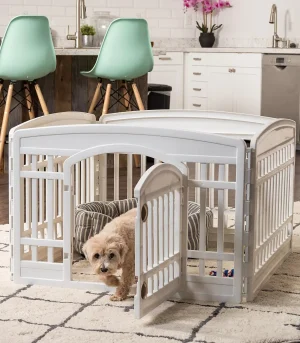 PP Plastic Pet Playpen Foldable Indoor Dog Fence Detachable Puppy Crate for Small Animals