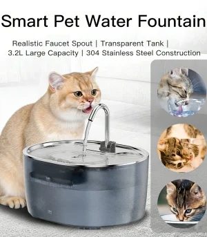 Automatic Pet Water Fountain, Ultra-Quiet Circulating Cat Water Dispenser with Filter, Electric Drinking Bowl for Cats and Dogs