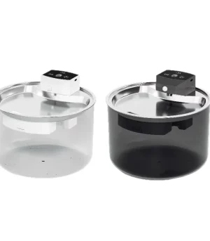 Wireless Stainless Steel Cat Water Fountain, Rechargeable Battery Automatic Circulating Pet Water Bow Dispenser for Indoor Pets