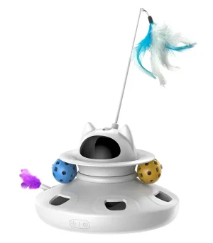 4-in-1 Smart Interactive Eco-Friendly Cat Toy Manual Laser Feather Teaser Self-Play Cat Toy for Indoor Cats