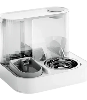 2 in 1 Automatic Cat Feeder Water Dispenser, Gravity Food Water Bowl Combo, Auto Pet Feeding Watering Station for Cats Puppy