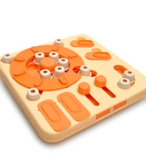 Multifunctional Square Pet Feeder Toy, 2-in-1 Slow Feeding Bowl Interactive Play Toy for Dogs Cats, Pet Products
