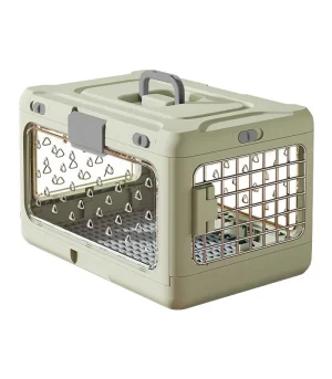 Foldable Cat Travel Carrier with Handle, Breathable Mesh Pet Crate, Large Capacity Pet Kennel for Car Travel