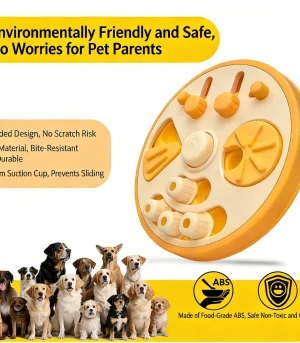 Multifunctional 2 1 Dog Slow Feeding Bowl Chew Toy Non-Slip Waterproof Puzzle Toy for Teeth Cleaning Durable Food Grade ABS for