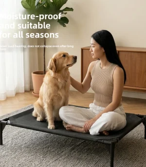 Heavy Duty Elevated Dog Bed, All Season Raised Pet Mat with Non-Slip Bottom for Camping Home Use