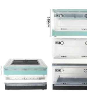 Transparent Foldable Pet Habitat Cage, Anti-fall Acrylic Breeding Box for Hamster Hedgehog Reptiles