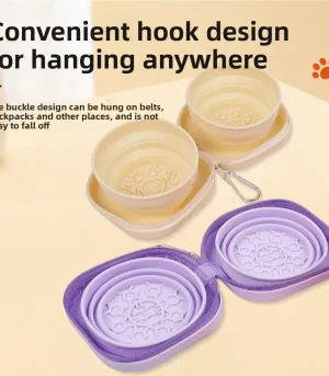 Collapsible Silicone Dog Bowl, Portable Outdoor Water and Food Bowl, Foldable Travel Pet Feeding Basin for Dog Daily Use