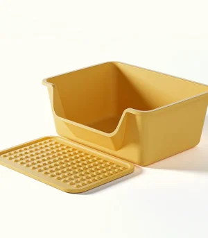 Extra-Large Open-Style Anti-Splash Semi-Enclosed Cat Litter Box