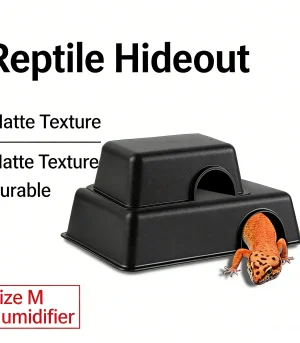 Reptile Rock Hide Cave for Gecko Dragon Lizard Spider Snake - Humidifying Moisture Retention Hideout for Terrarium Decoration