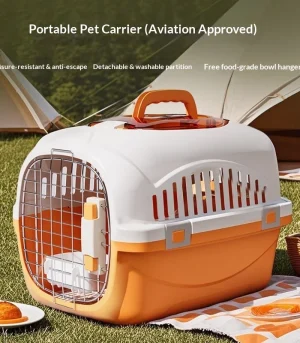 Airline Approved Cat Dog Travel Carrier, Portable Capsule Pet Cage Anti-stress Outdoor Transport Kennel for Car Air Shipping