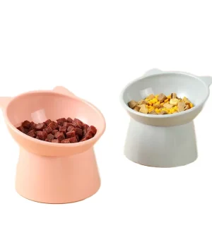 Portable Raised Tilted Elevated Anti Vomit Cat Feeding Wet Dry Food Waterproof Eco-Friendly High Foot Bowl Stand Pets Neck