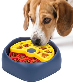 Slow Feeder Dog Bowl Interactive Puzzle Toy, Anti-Choke Slow Eating Pet Bowl, Maze Foraging Training Toy for Dogs