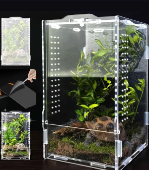 Acrylic Reptile Enclosure with Simple Solid Design Push-up Closure for Geckos Tree Frogs MOQ 2 Pet Cages