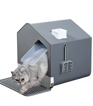 House-shaped Large Anti-Splash Fully Enclosed Drawer-Style Cat Litter Box Odor-Proof Model LD-465A for Young Cats