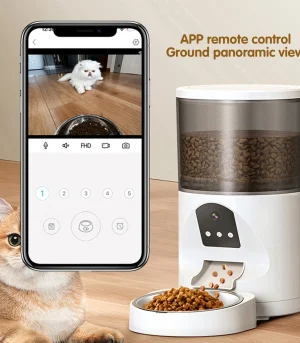 Hot Sale Smart Pet Feeder - Auto Food Dispenser with HD Wide-Angle Camera Privacy Mode, WiFi Enabled
