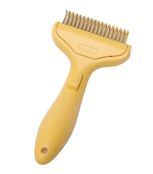 Pet Dematting Comb for Cats, Stainless Steel Floating Hair Remover Brush, Dog Thinning Grooming Tool for Tangled Hair Cleaning