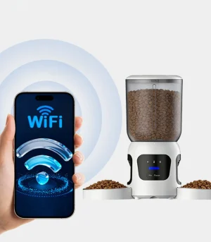 Dual-Lens HD Camera Smart Pet Feeder with Dual-Bowl Remote App Control Timed Feeding for Dogs and Cats