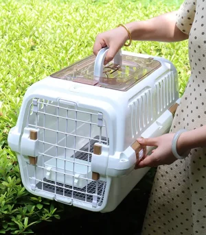 Cat Dog Airline Carrier Portable Pet Transport Box 5kg Capacity Outdoor Shipping Cage