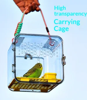 Highly Transparent Portable Breathable Hamster Transport Cage Anti-Escape Design for Outdoor Viewing for Golden Hamsters Parrots