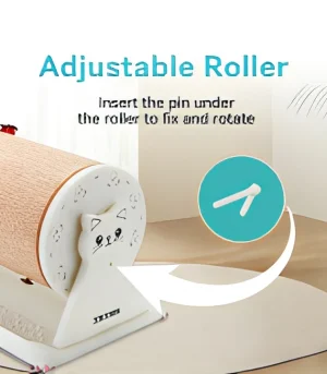 Adjustable Roller Cat Scratcher 2-in-1 Fixed Rotatable Cat Toy Interactive Sisal Scratching Board for Boredom Relief Nail Care