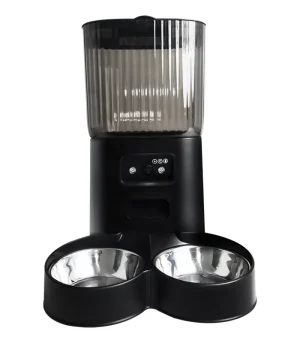 Smart Pet Feeder With Camera Video Voice Automatic Timed Quantitative Cat Dog Food Dispenser Dual Power Backup Double Bowl