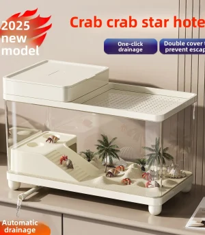 Hermit Crab Terrarium Small Luxury Villa Plastic Automatic Drainage Double Lid Anti-Escape Climbing Platform Complete