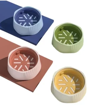 New Non-Slip Rounded Plastic PP Eco-Friendly Feeder Dog Bowl 2-in-1 Anti-Spill Pet Vet-Recommended for Dogs Cats