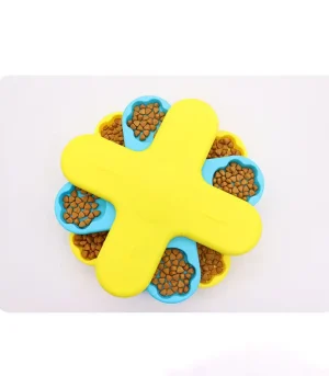 Modern Design Slow Feeder Cat Puzzle Bowl Portable Foldable Solid Silicone Safe Non-slip Function for Dog cat