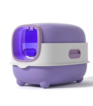Extra Large Closed Cat Toilet with UV Light, Auto Deodorant Anti-Splashing Design
