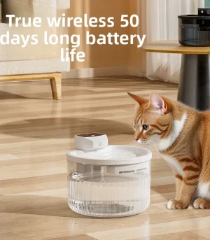 Cat Water Fountain Electric Large Capacity Wireless Smart Induction Drinking Automatic Circulation Flow Filtration Pet Supplies