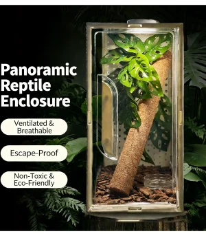 Clear Reptile Breeding Box with Air Vents for Crested Leopard Gecko Tree Frog Small Pet Easy Observation Terrarium